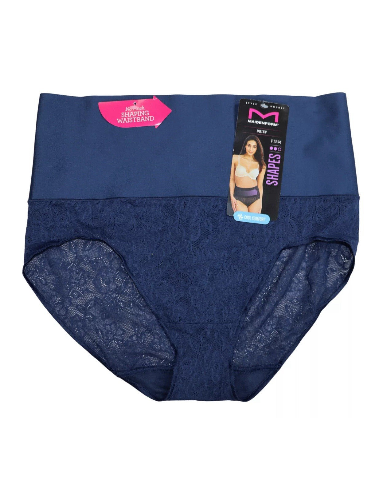 Maidenform Tame Your Tummy Firm Control Brief DM0051 - Navy Blue Lace XL