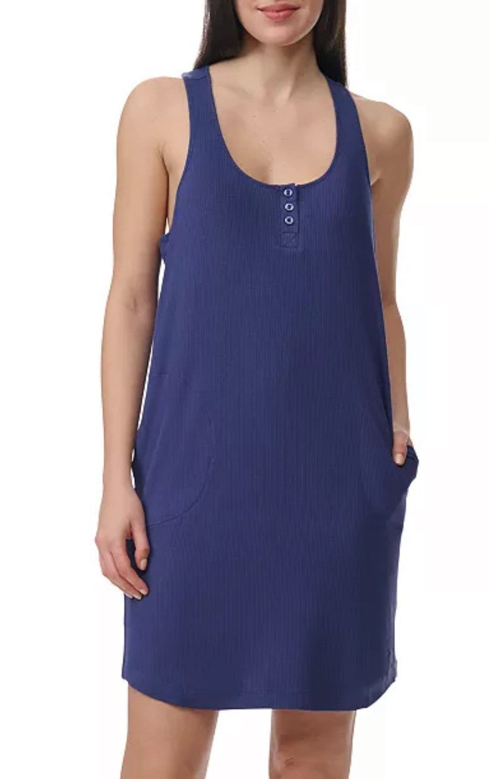 SplendidWomen's Sleeveless Racerback Tank Nightgown  Blue Size M