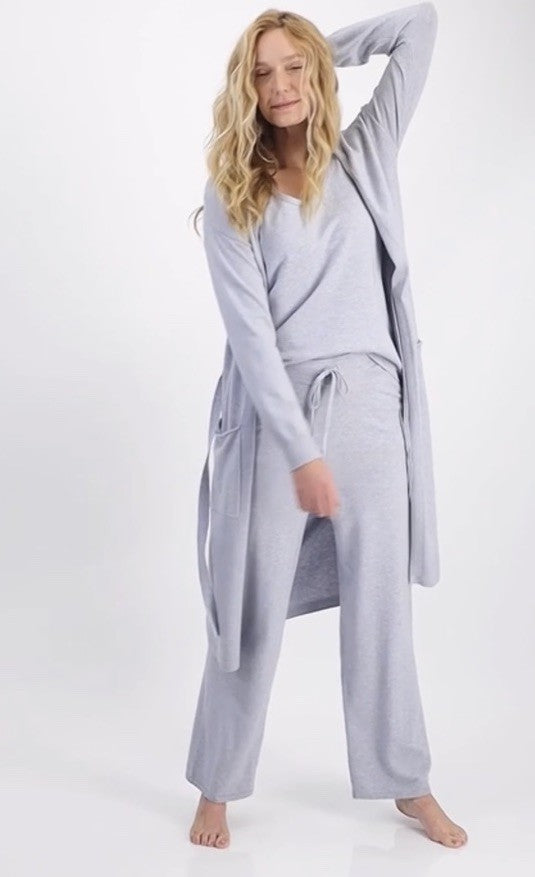 State of Day Women's Long Sweater Knit Layering Robe Sleep Grey XL