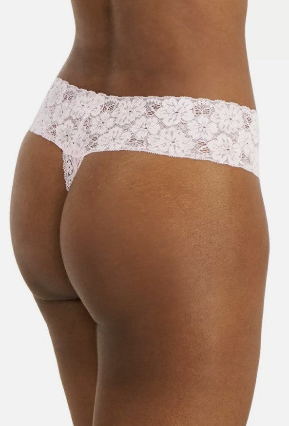 Jenni Women's Lace-Trim Thong Underwear Tossed Hearts XXXL