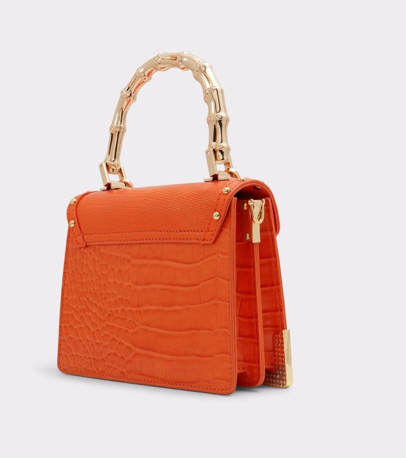 ALDO Bamboobaroox Synthetic Medium Top Handle Bag Orange 