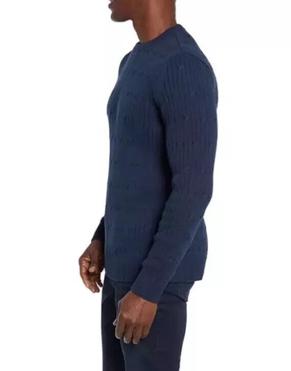 Express Men's 100% Cotton Crew Neck Warm Cable Knit Sweater XXL