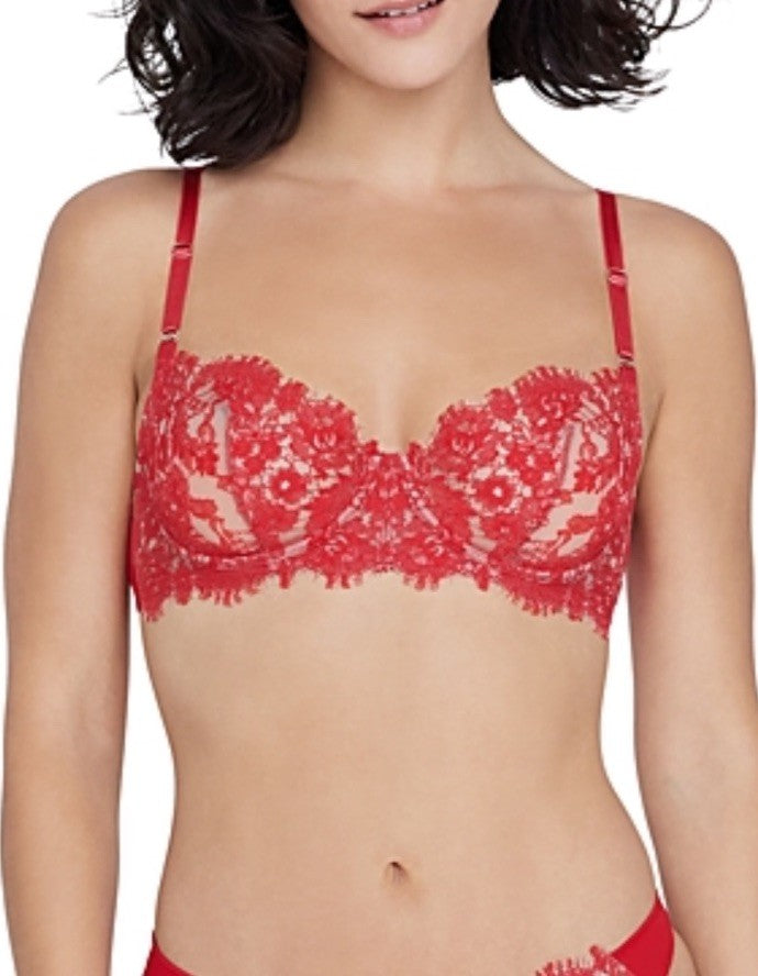 Skarlett Blue Entice Lace Balconette Bra 36D Sangria 
