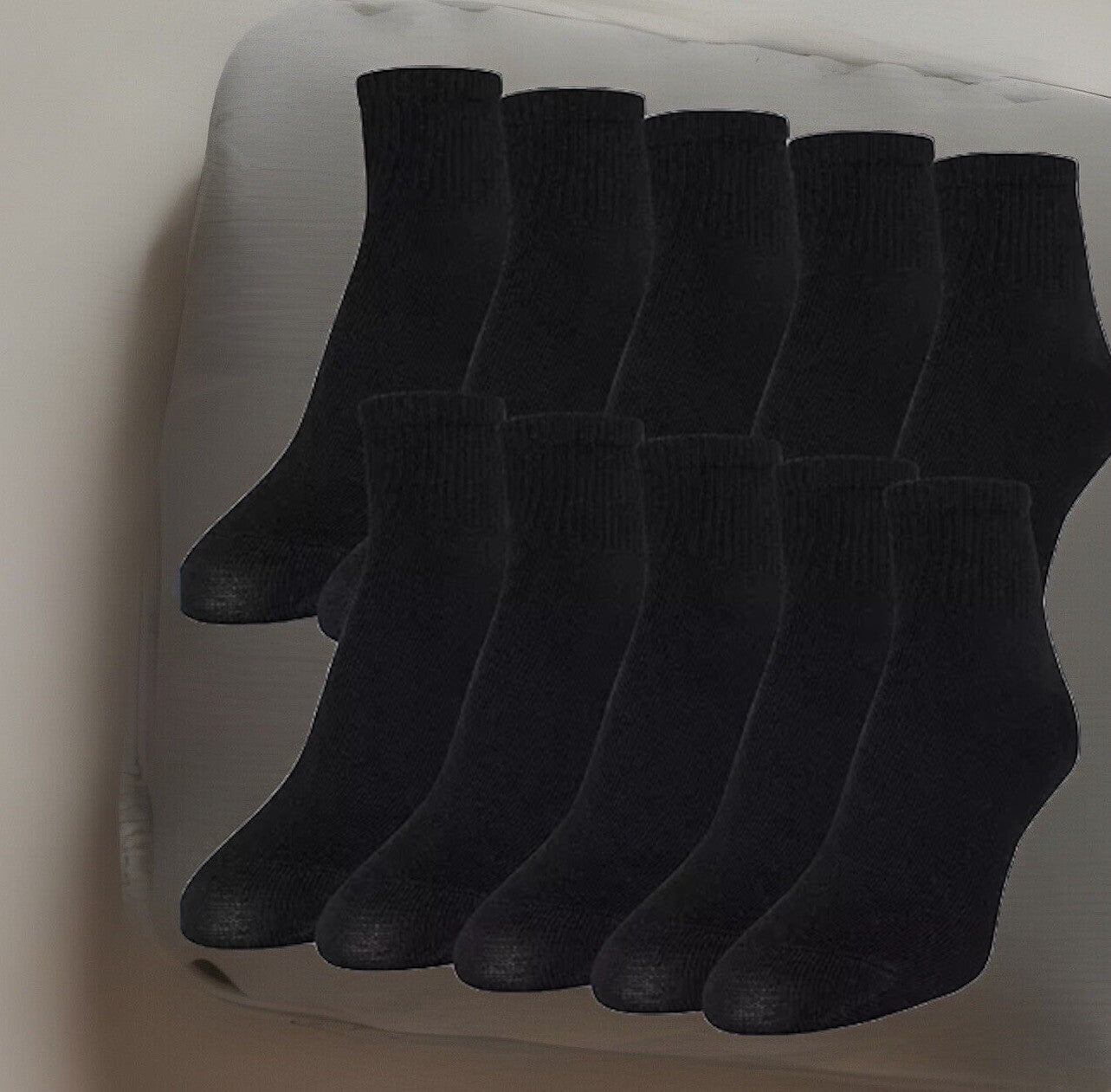 Gold Toe Women's 10-Pack Casual Lightweight Ankle Socks 6-9 Black 