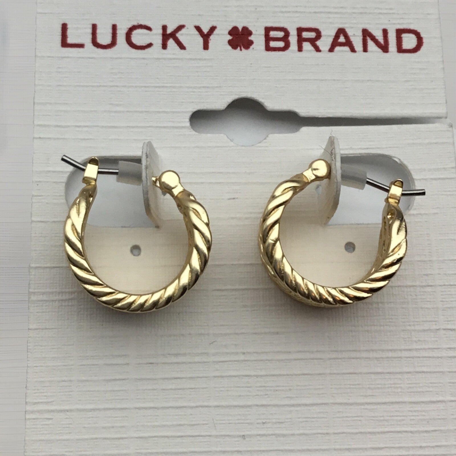 Lucky Brand Hypoallergenic Small Hoops Earrings Gold Tone