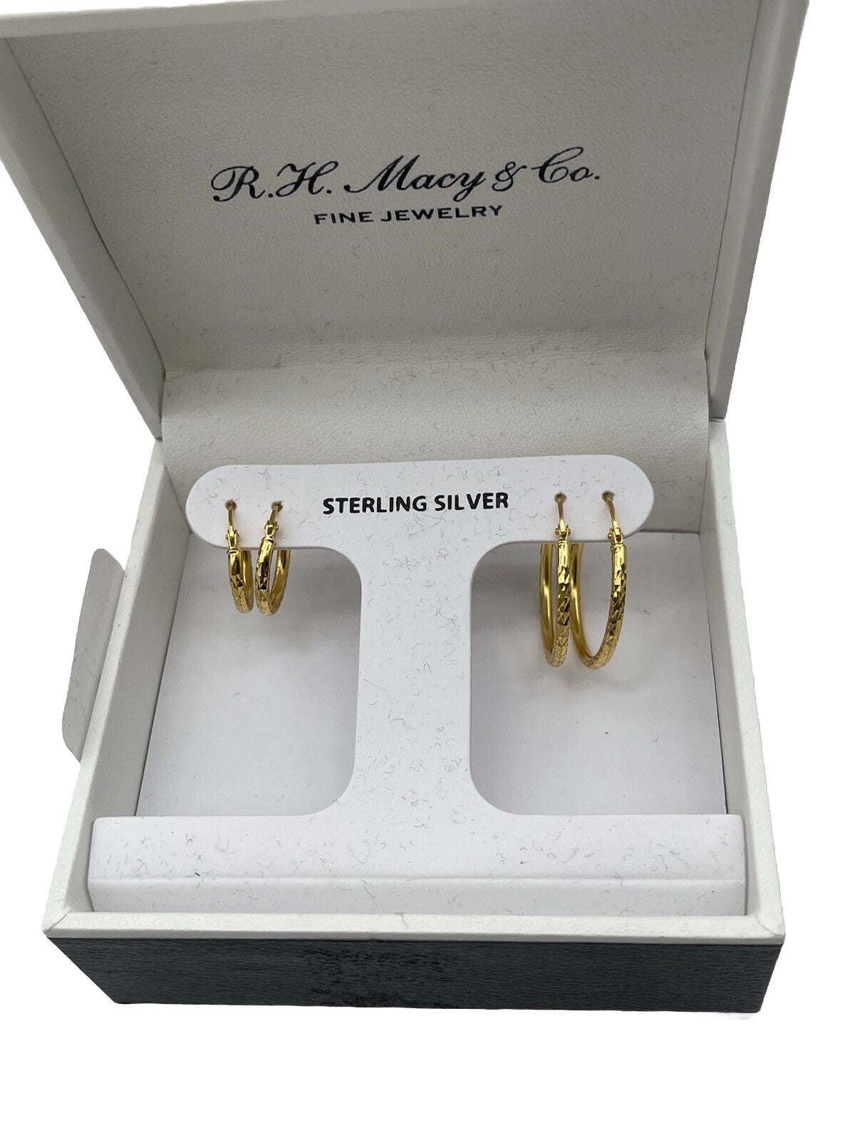 r h macy co fine jewelry Sterling Silver Women’s 2 Set Of Earrings In Gold Color