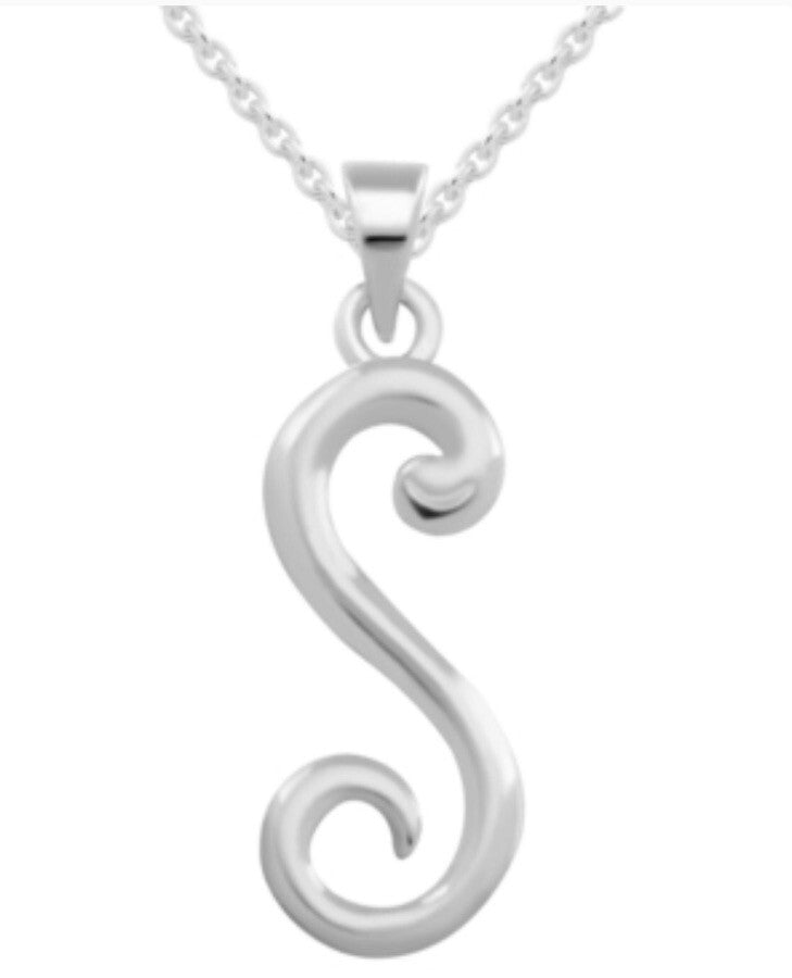 Giani Bernini Script Initial S Pendant Necklace in Sterling Silver