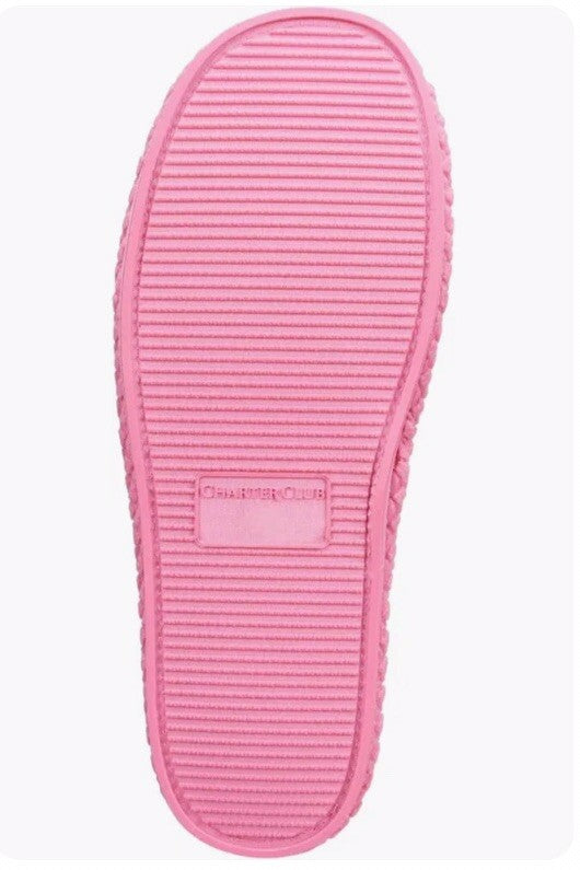 CHARTER CLUB terry bow open toe womens slide slippers Memory Foam Size 5/6