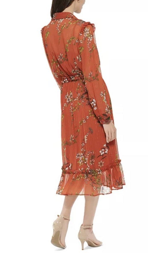 Tommy Hilfiger Women's Floral-Print Ruffled Shirtdress Size 16