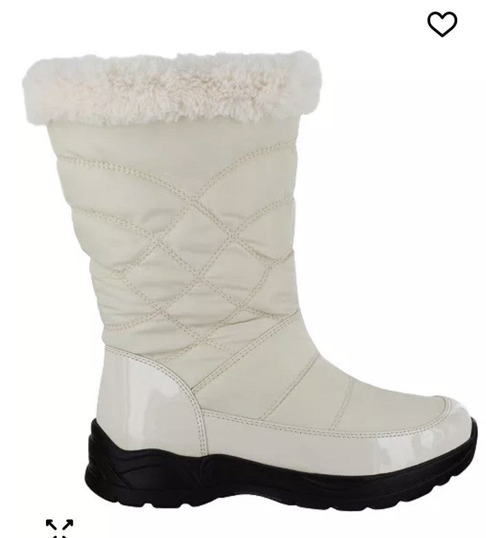 Easy Street Women's Easy Dry by Cuddle Waterproof Boots Winter White Size 10 M