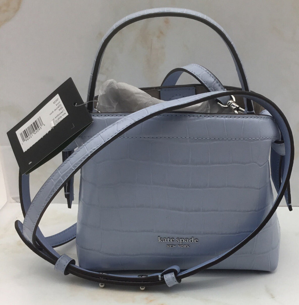 Kate Spade Knott Croc-embossed Mini Crossbody Tote ~NWT~ Blue