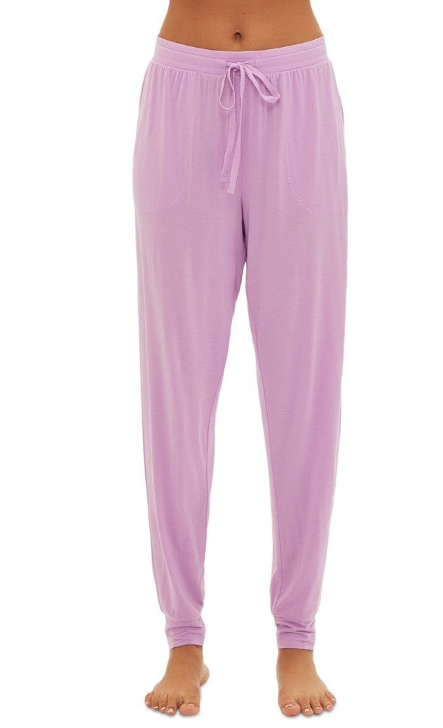 GAP GapBody Women's Drawstring-Waist Jogger Pajama Pants Orchid L