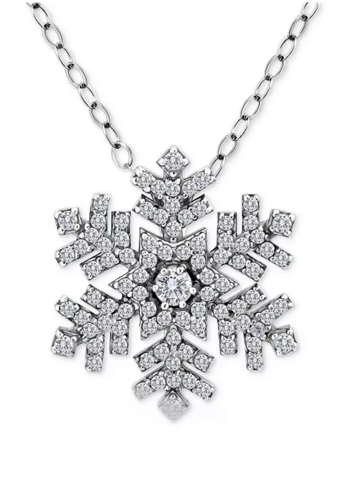 Giani BerniniCubic Zirconia Snowflake Pendant Necklace in Sterling Silver 16”+2”