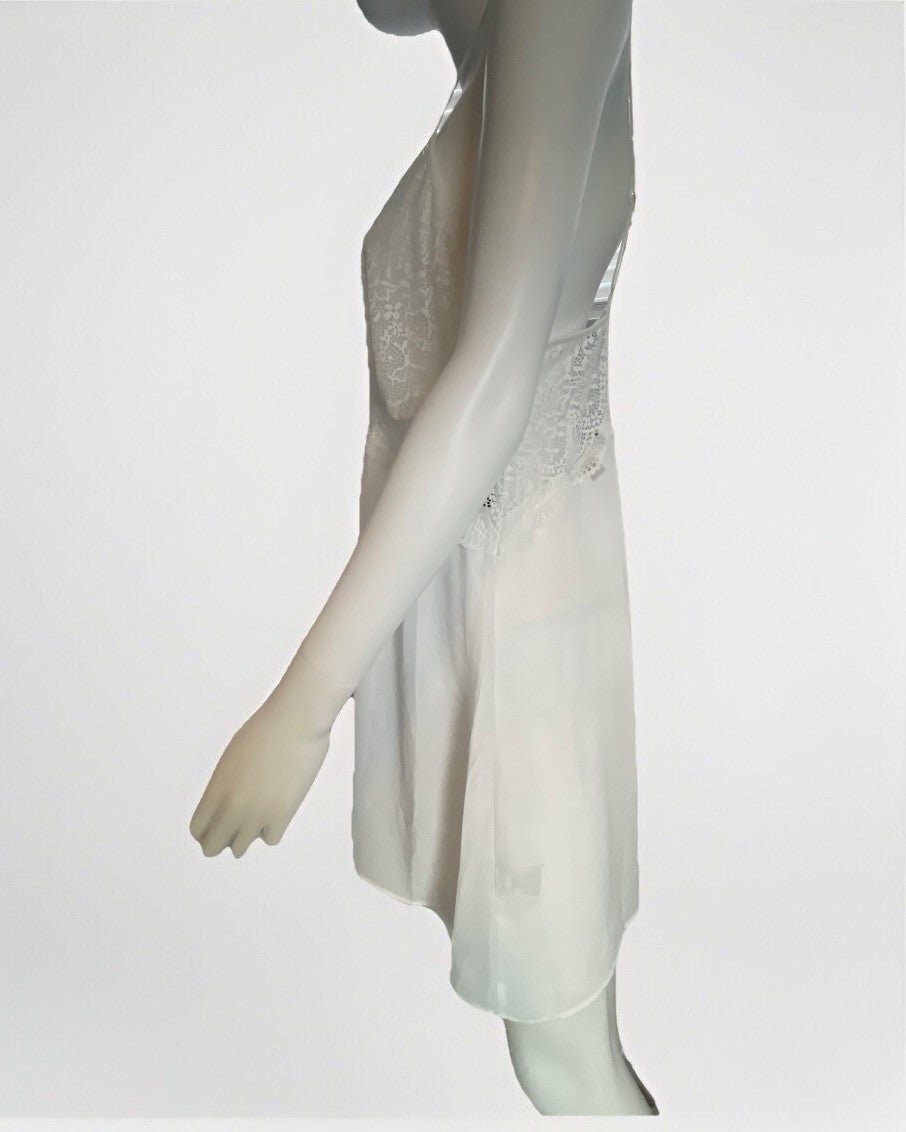 NWD INC Lace & Chiffon Nightgown Lingerie White LX