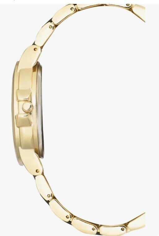 Gold Tone Crystal Bracelet Watch Marble Dial Stunning Stylish Trendy Fashion