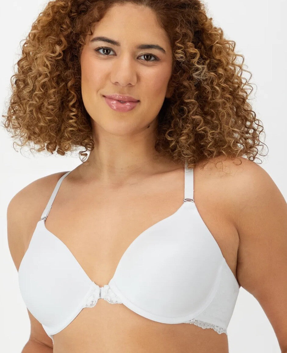 Maidenform Racerback Fab Fit Lace Trim Smoothing Underwire Bra NWT White 38DD