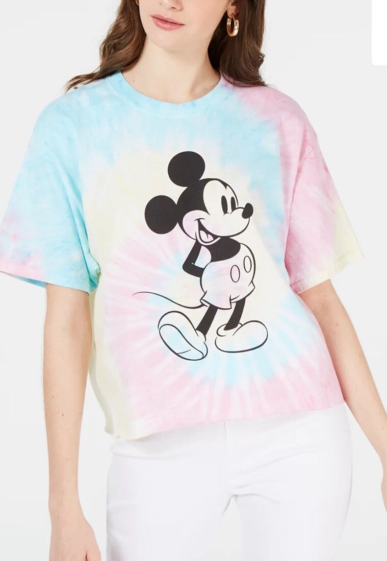 Disney Juniors' Cotton Mickey Mouse Tie-Dyed T-Shirt XL