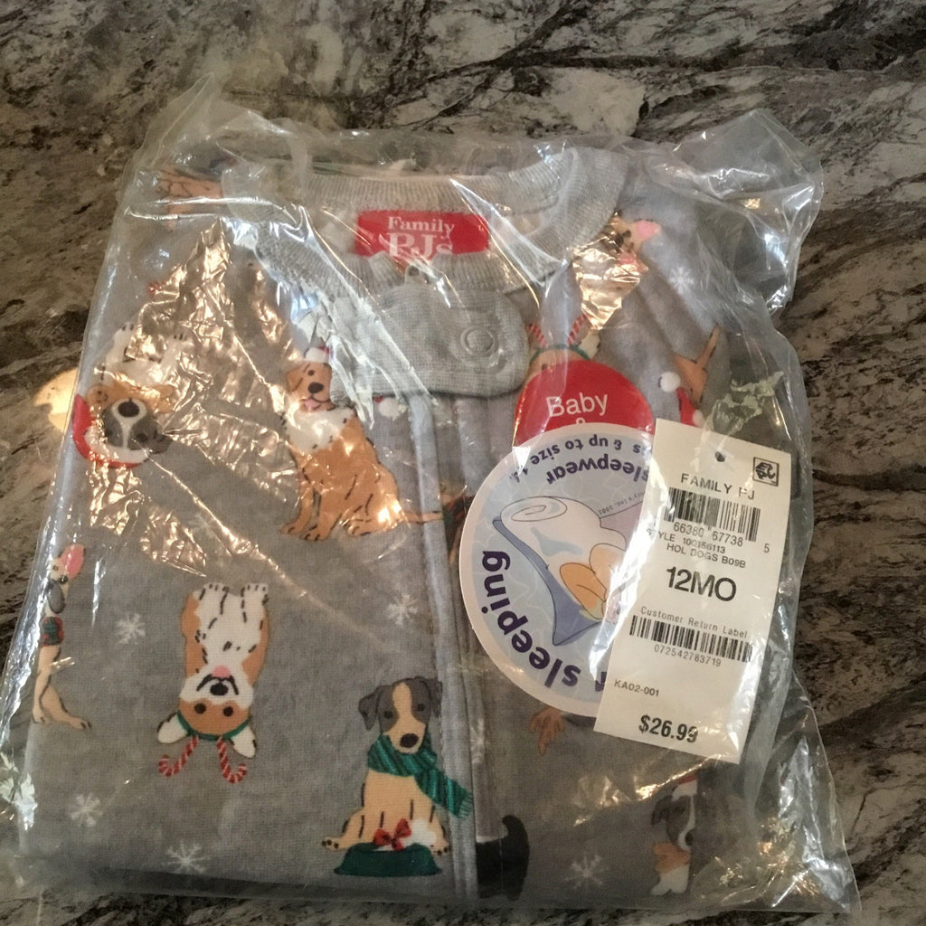 Family Pajamas Matching Baby Holiday Dogs & Cats Footie One-Piece 12months