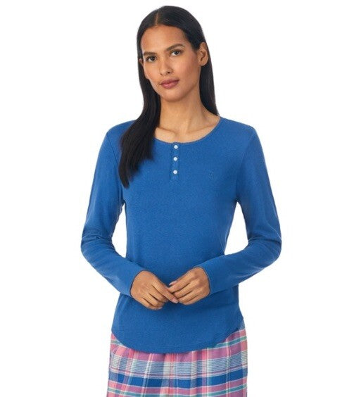 Lauren Ralph Lauren Women's Top Only Henley Pajamas Top XL