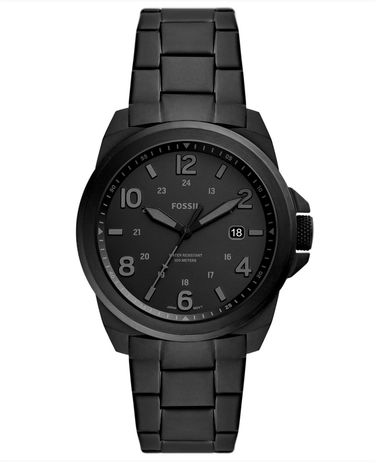 FossilMen's Bronson Black Stainless Steel Bracelet Watch, 40mm Model FS5940