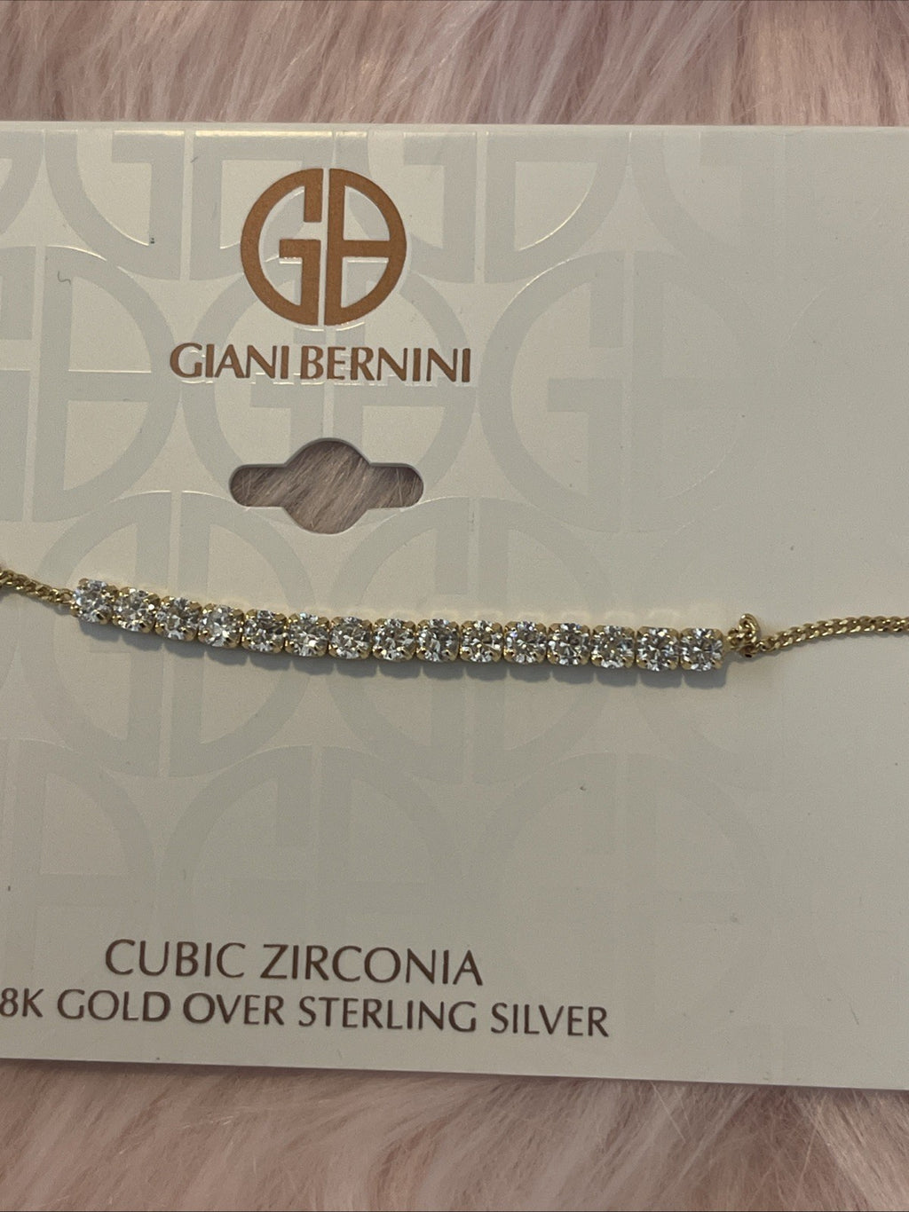 Giani Bernini Cubic Zirconia Linear Ankle Bracelet, Created for Macy's - GOLD