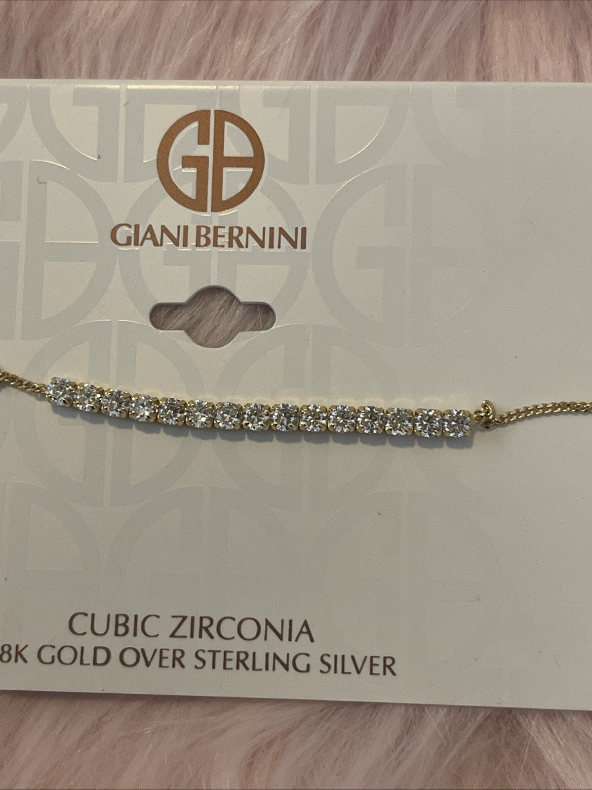 Giani Bernini Cubic Zirconia Linear Ankle Bracelet, Created for Macy's - GOLD