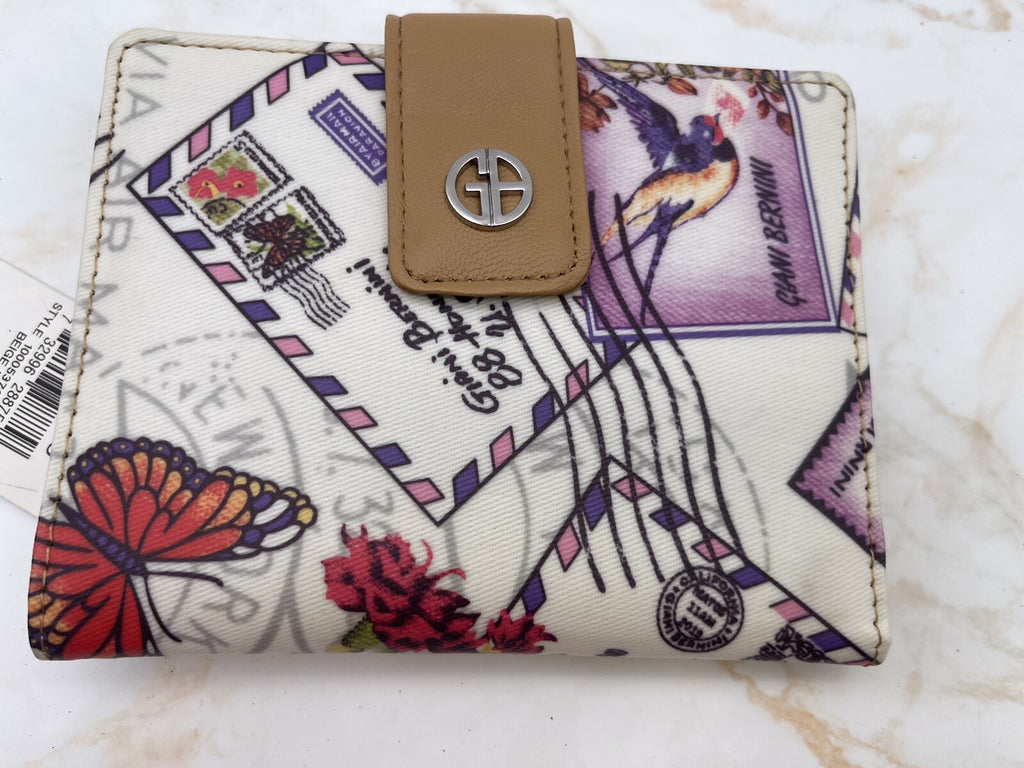 Giani Bernini Small Wallet Beige Khaki SAFFIANO