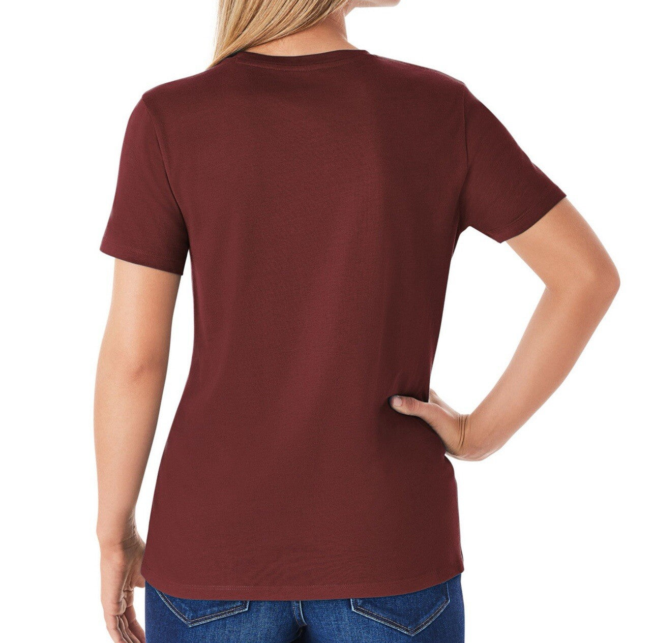 Members Mark Women's Essential Short Sleeve Relaxed Fit Crewneck Tee Size L