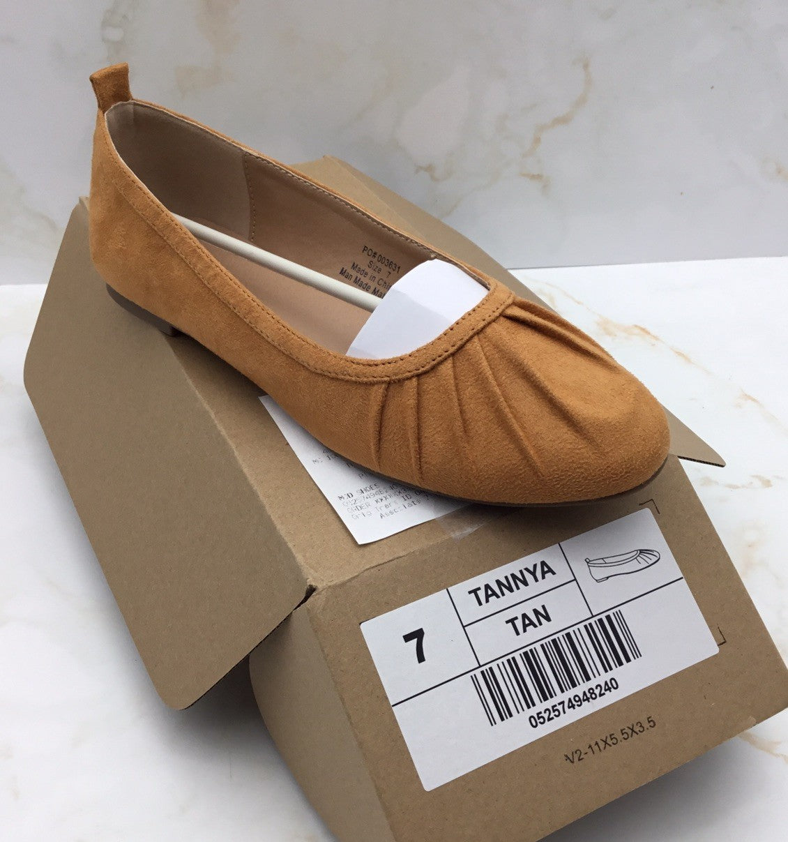 Journee Collection Women's Tannya Ruched Ballet Flats Tan Size 7