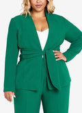 CITY CHIC Trendy Plus Size Audrie Long Sleeve Jacket Green 16