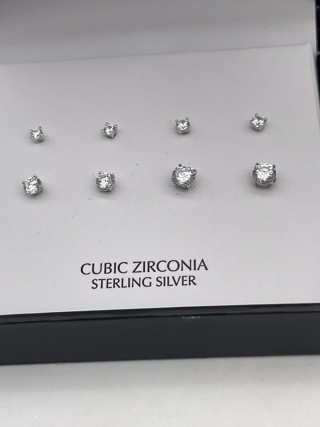 Giani Berni Cubic Zirconia Sterling Silver 4pc Earrings 