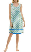 Roudelain Women's Printed Tassel-Trim Tank Nightgown Cardomon Geo L