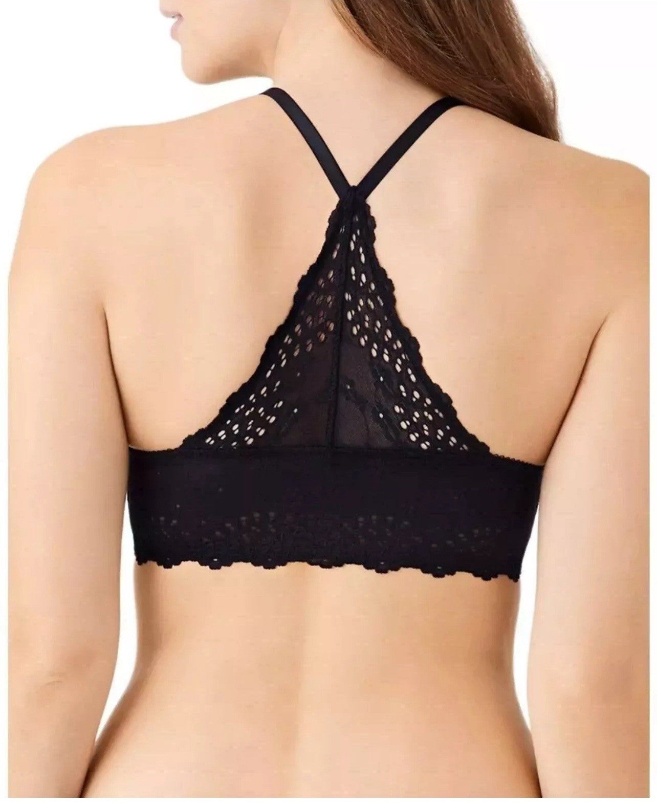 b.tempt'd by Wacoal Inspired Eyelet Front Close Contour T-Shirt Bra, Black, 32DD