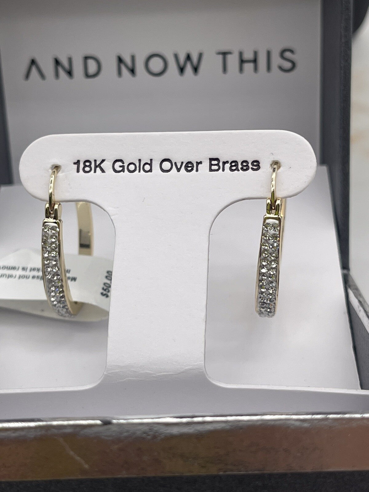 Macys 18k Gold Plated Hoops Over Brass