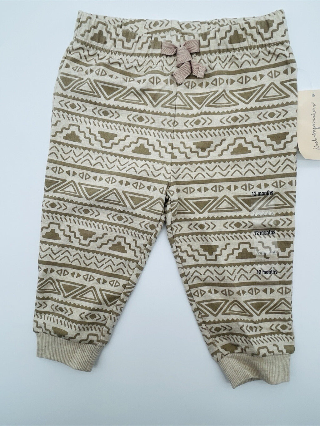 First Impressions Baby Boys Geo-Print Jogger Pants - Size 6-9 Months
