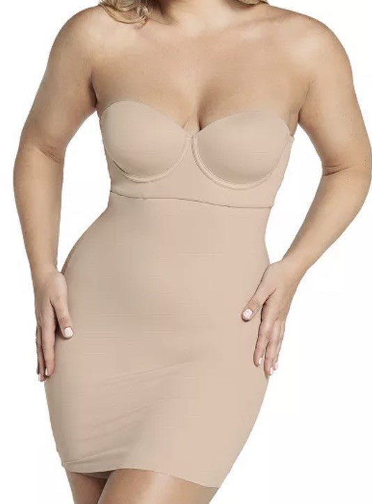 Leonisa Undetectable Sculpting Skort Style Slip Women's Shapewear XL Beige