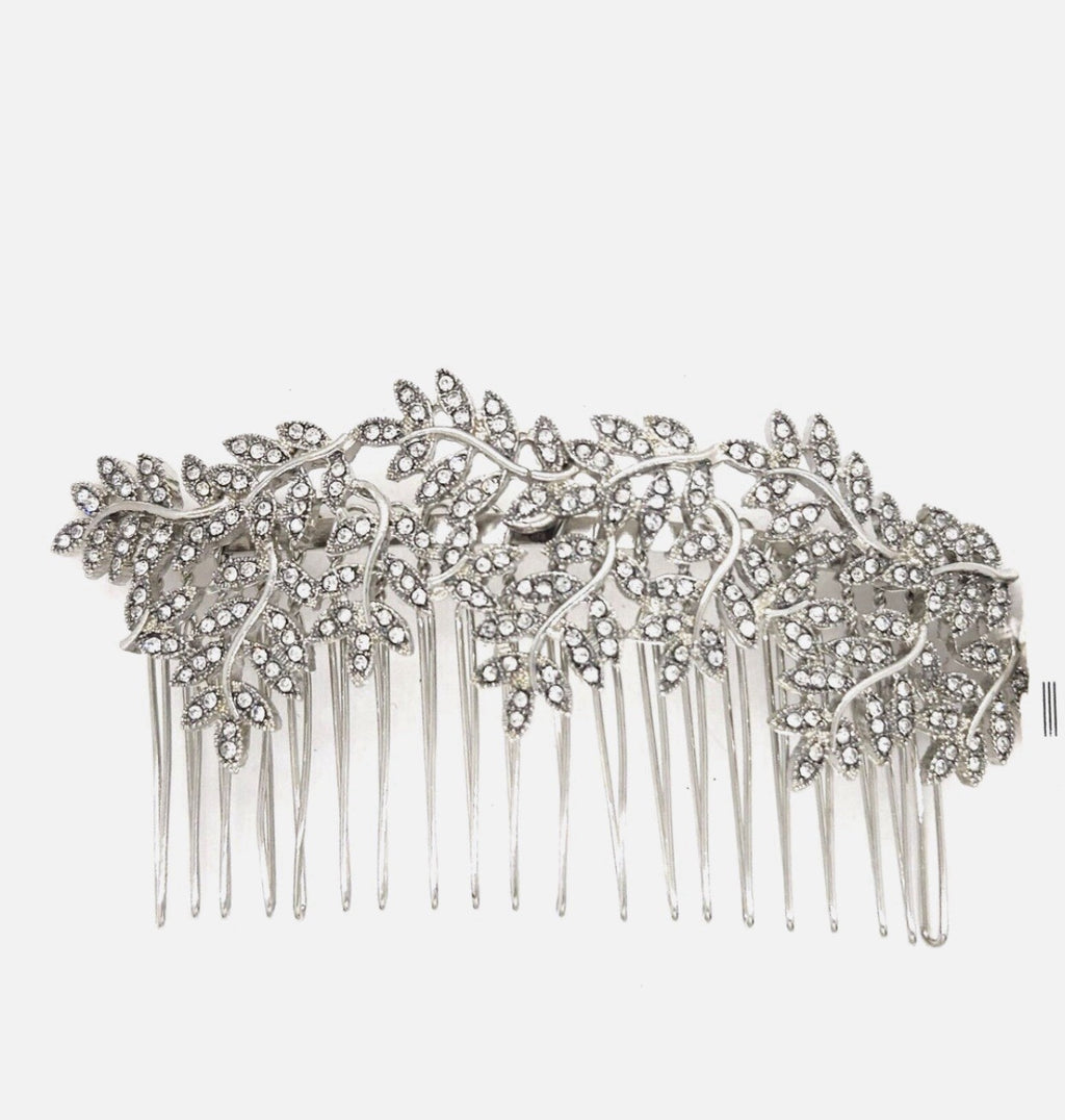 INC International Concepts Silver-Tone Pavé Vine Hair Comb