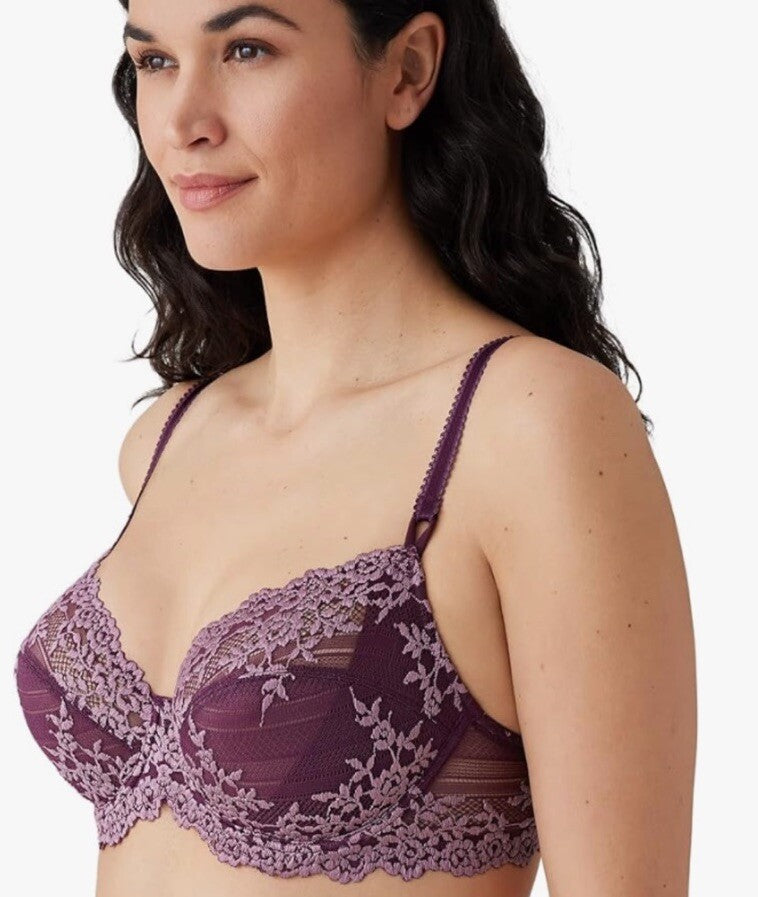 NWT Wacoal 34D Embrace Lace Wine Underwire Bra 65191 119955