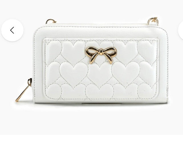 DAPHNE HEART WALLET CROSSBODY BAG WHITE 