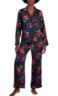 I.N.C. CONCEPTS WOMEN'S PJ SETBLACK MIDNITE GARDEN SATIN XXL