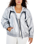 Tommy Hilfiger Plus Size Hooded Metallic Windbreaker 2X