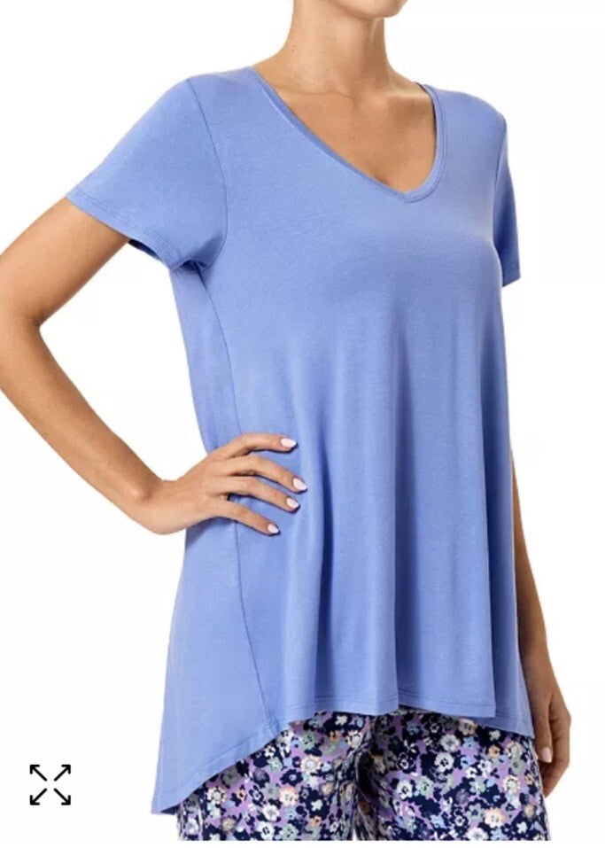 NWT HUE Womens S Short Sleeve Scoop Neck Sleep Tee Jacaranda XL