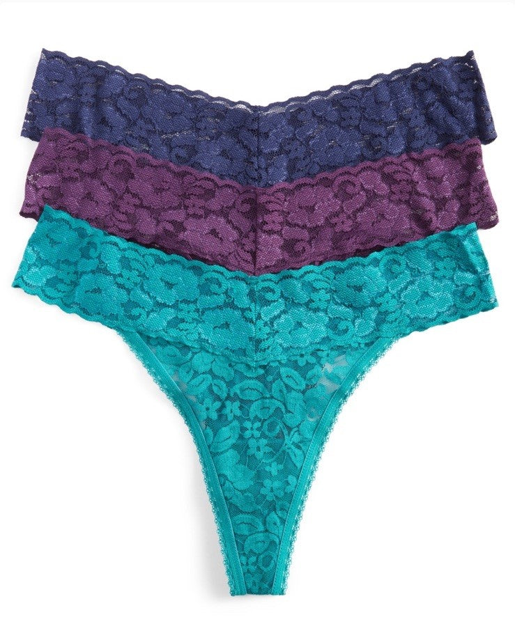 I.N.C. International Concepts Women's 3-Pk. Lace Thong Underwear L