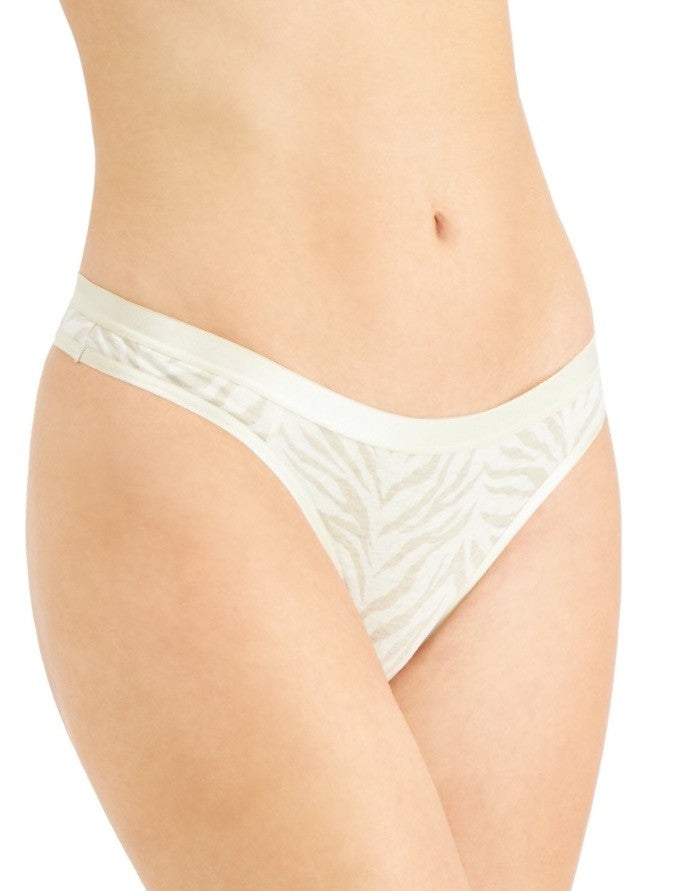 Jenni Womens Spandex Satin Trim Thong - Tiger M