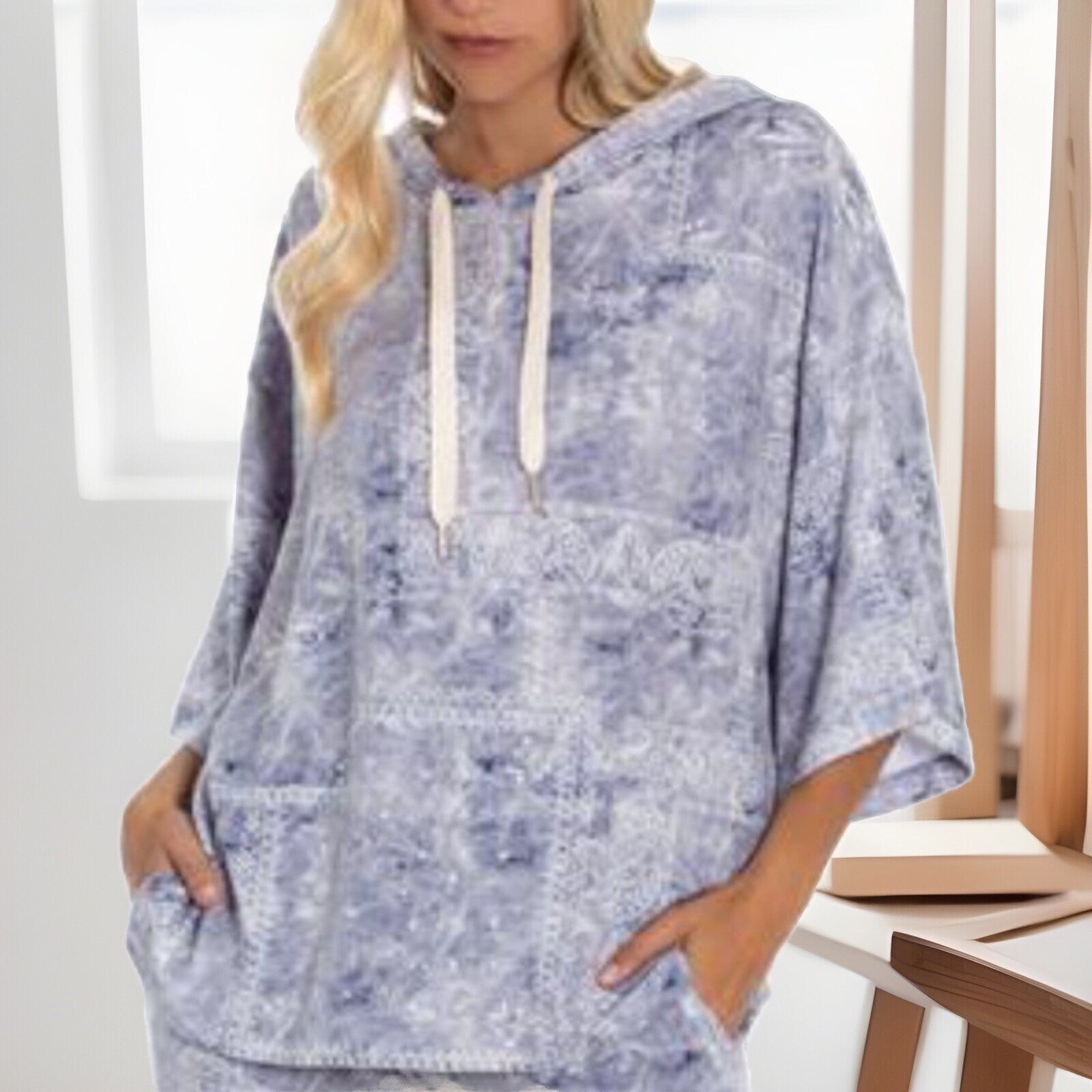 Midnight Bakery Bandana Hacci Hoodie in Railey Bandana Blue  Medium