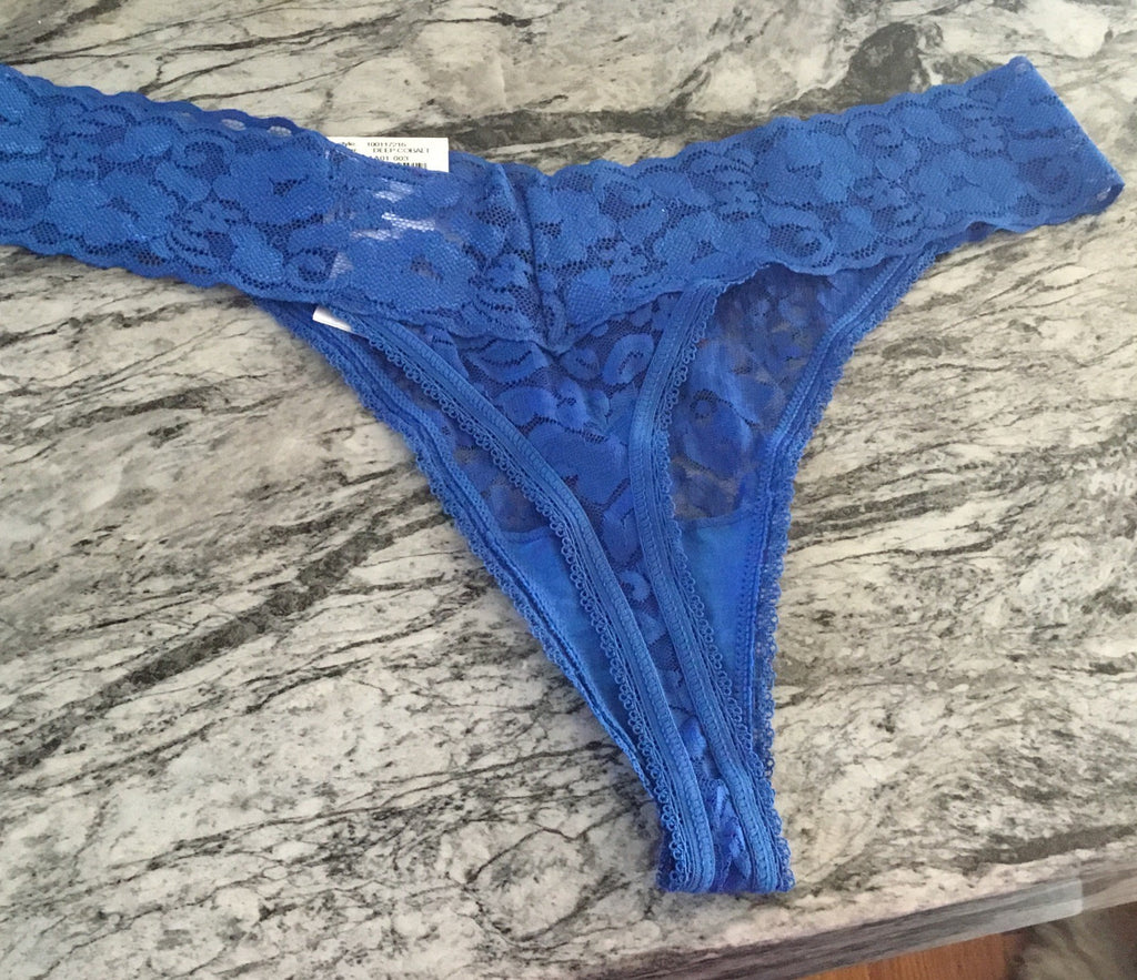 I.N.C. International Concepts Lace Thong Underwear Lingerie Deep Cobalt L