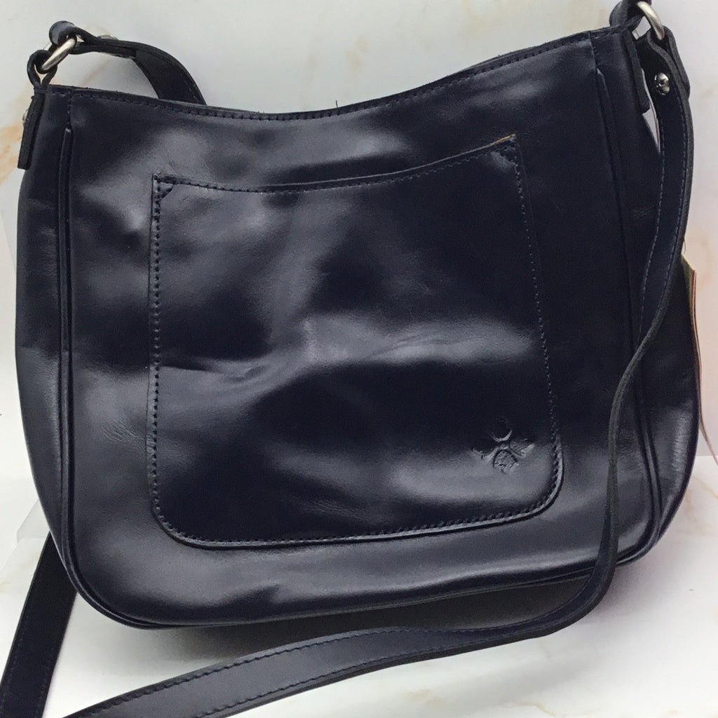 PATRICIA NASH Emeline vintage distressed leather crossbody + Dust bag Navy Blue