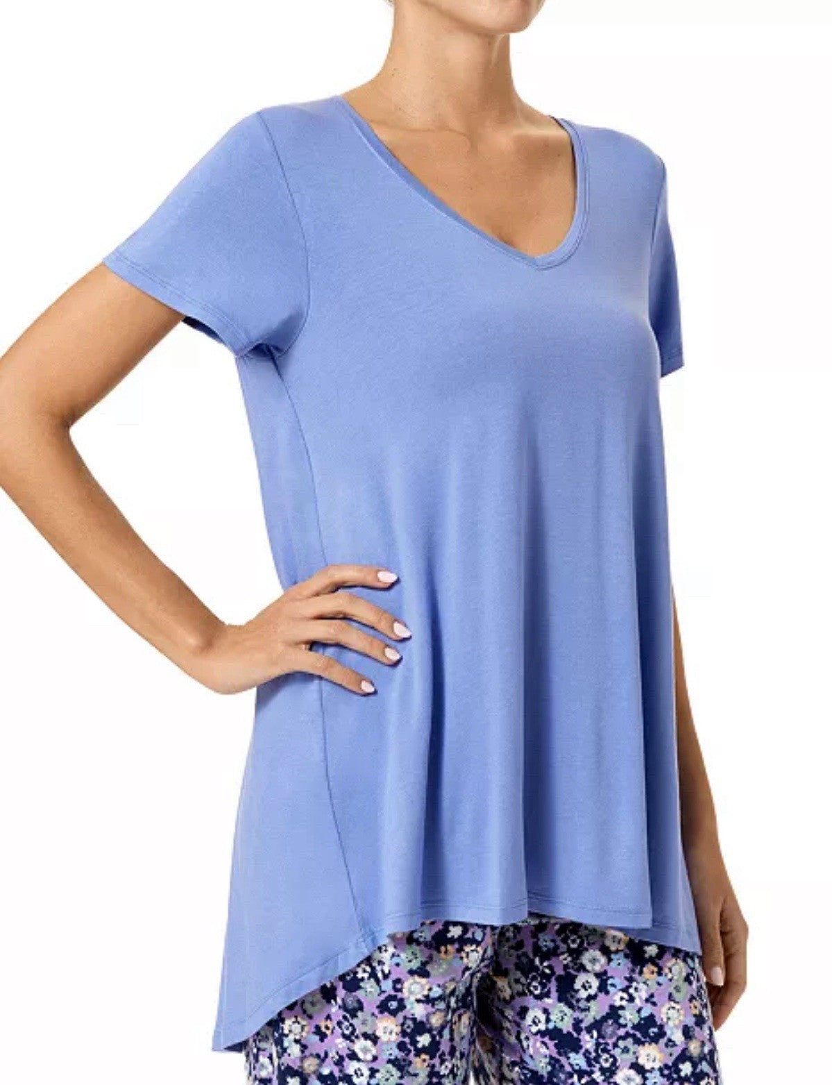 NWT HUE Womens S Short Sleeve Scoop Neck Sleep Tee Jacaranda PJ224204