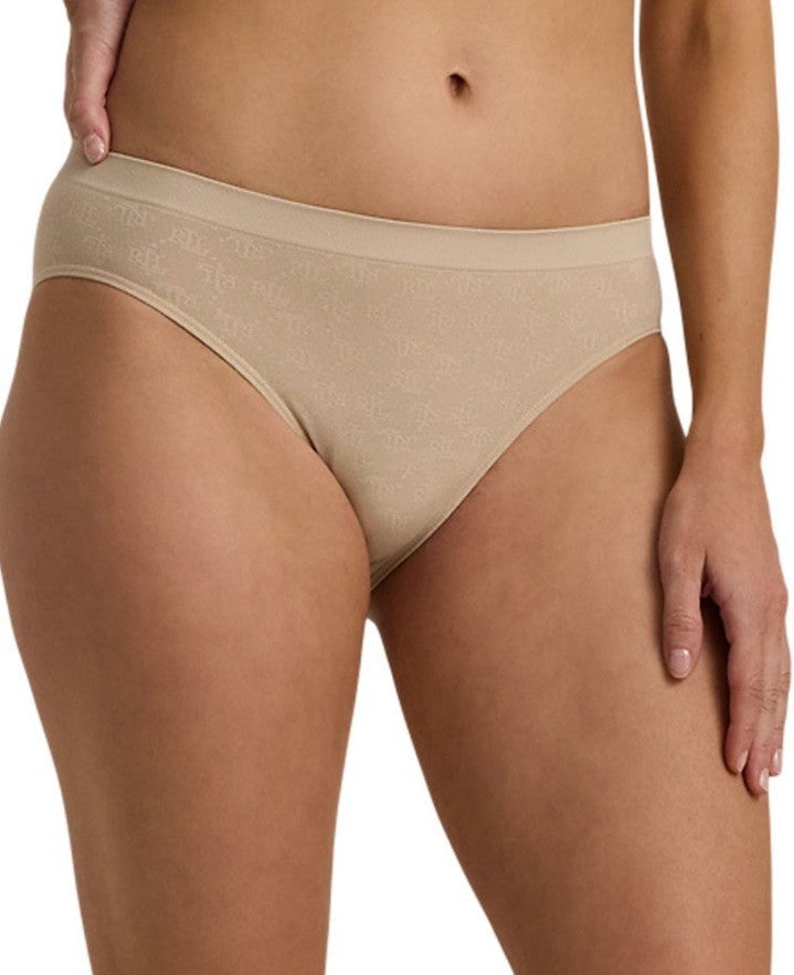 Ralph Lauren LRL Monogram Mesh Bikini Panty Women's Light Truffle L