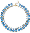 Gold-Tone Color Crystal & Stone All-Around Collar Necklace, 16" + 2" extender
